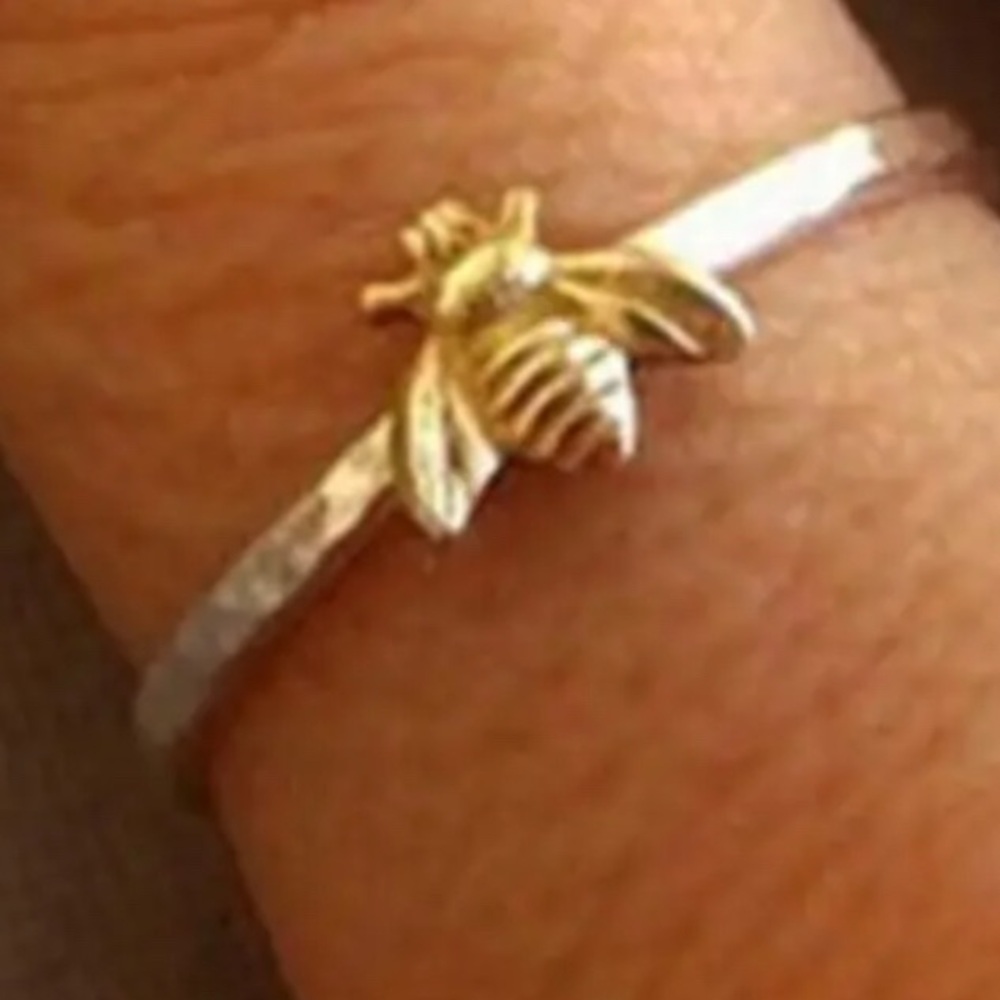 New Cute Bee Ring Two Tone Color 925 Silver Bee Ring